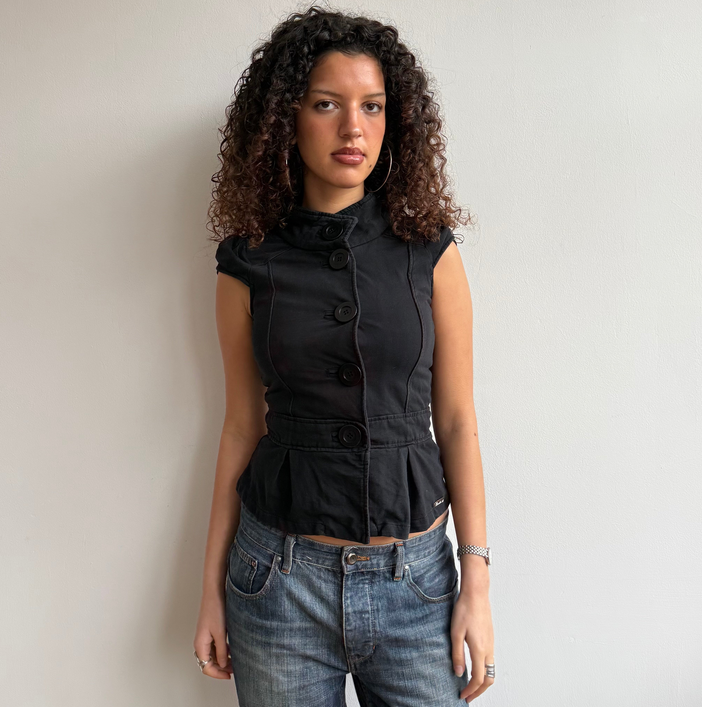 Short sleeve black peacoat jumper - Size S