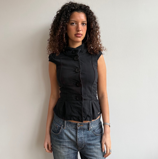 Short sleeve black peacoat jumper - Size S