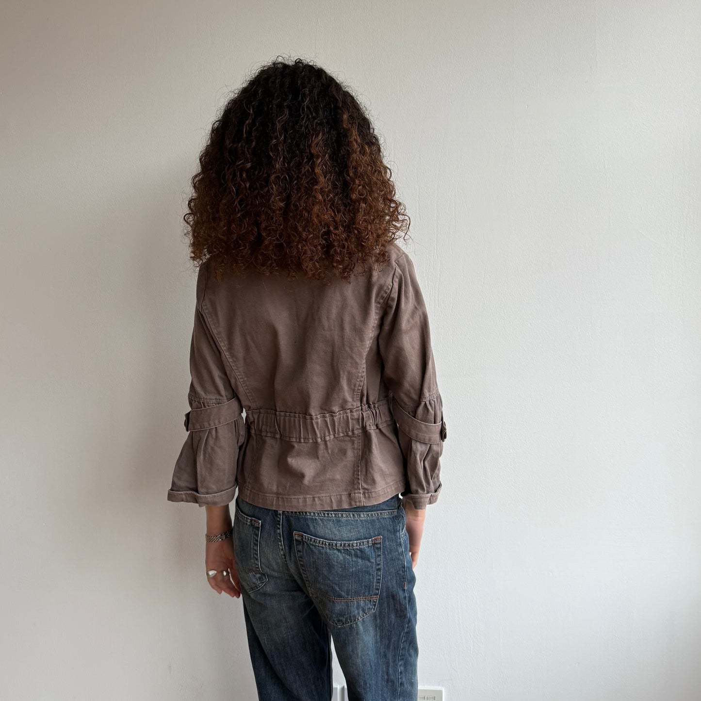 Brown 3/4 sleeve peacoat - Size M