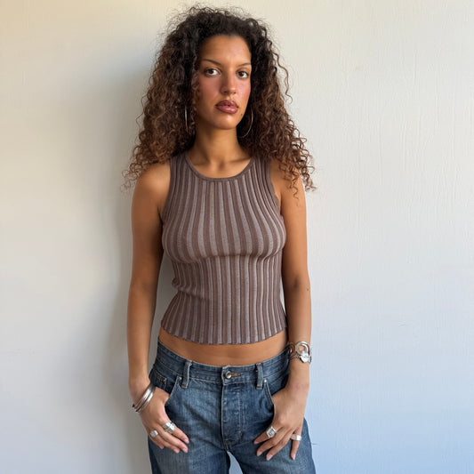 Brown knit top - Size S
