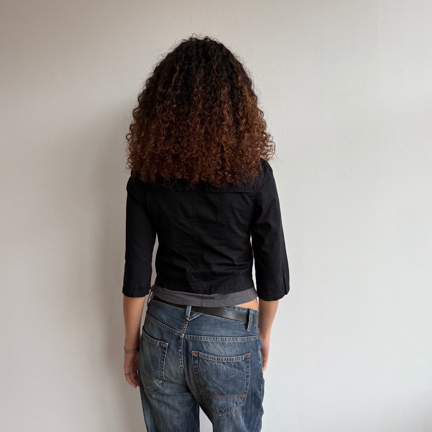 Black 3/4 sleeve jacket - Size XS