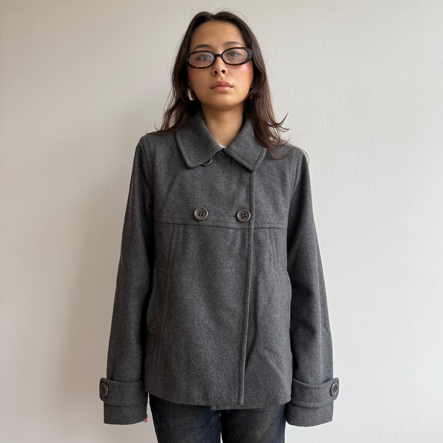 Dark grey peacoat - Size M