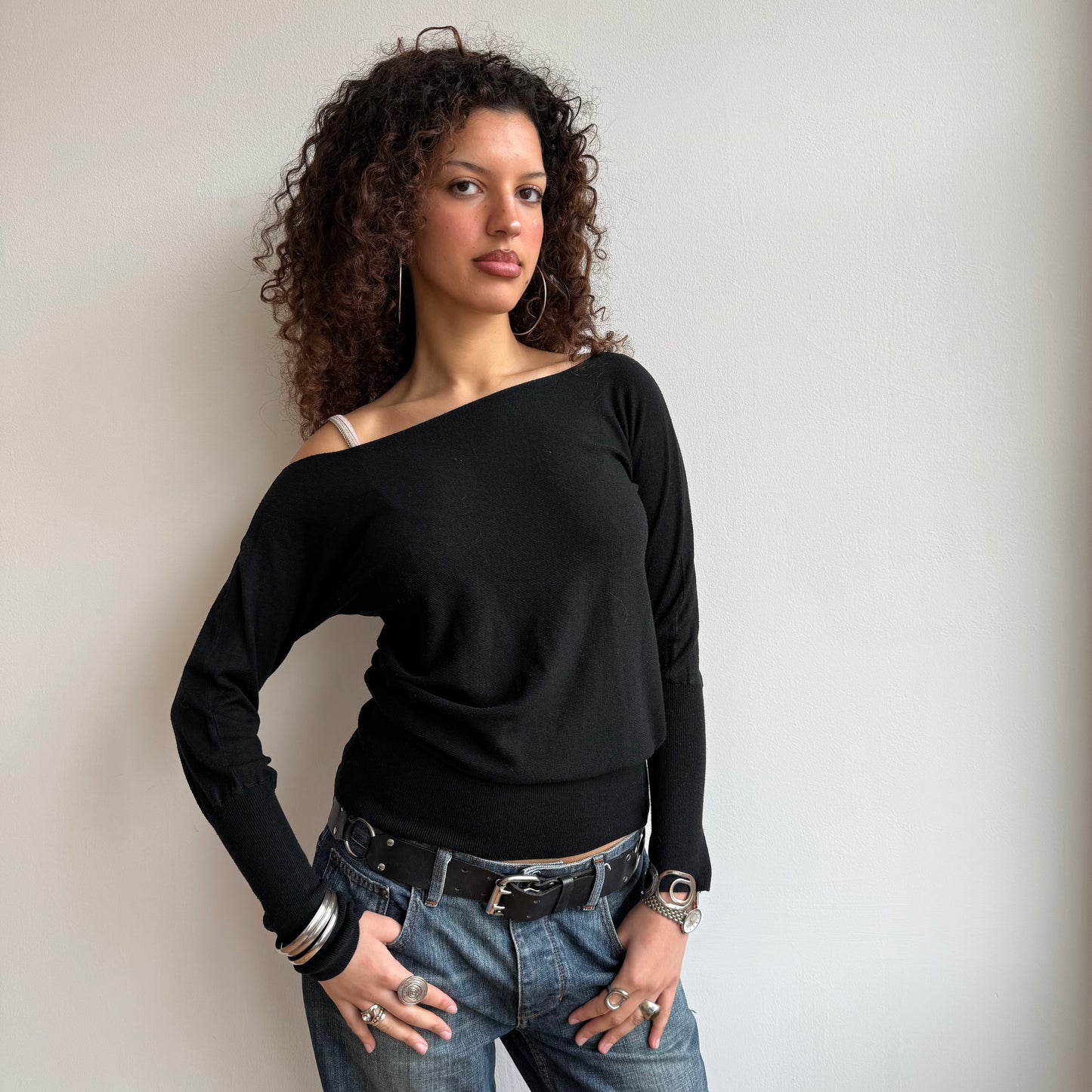 Black slouchy knit (2) - Size S