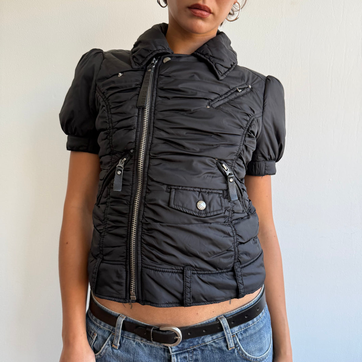 Miss Sixty black short sleeve puffer - Size S/M