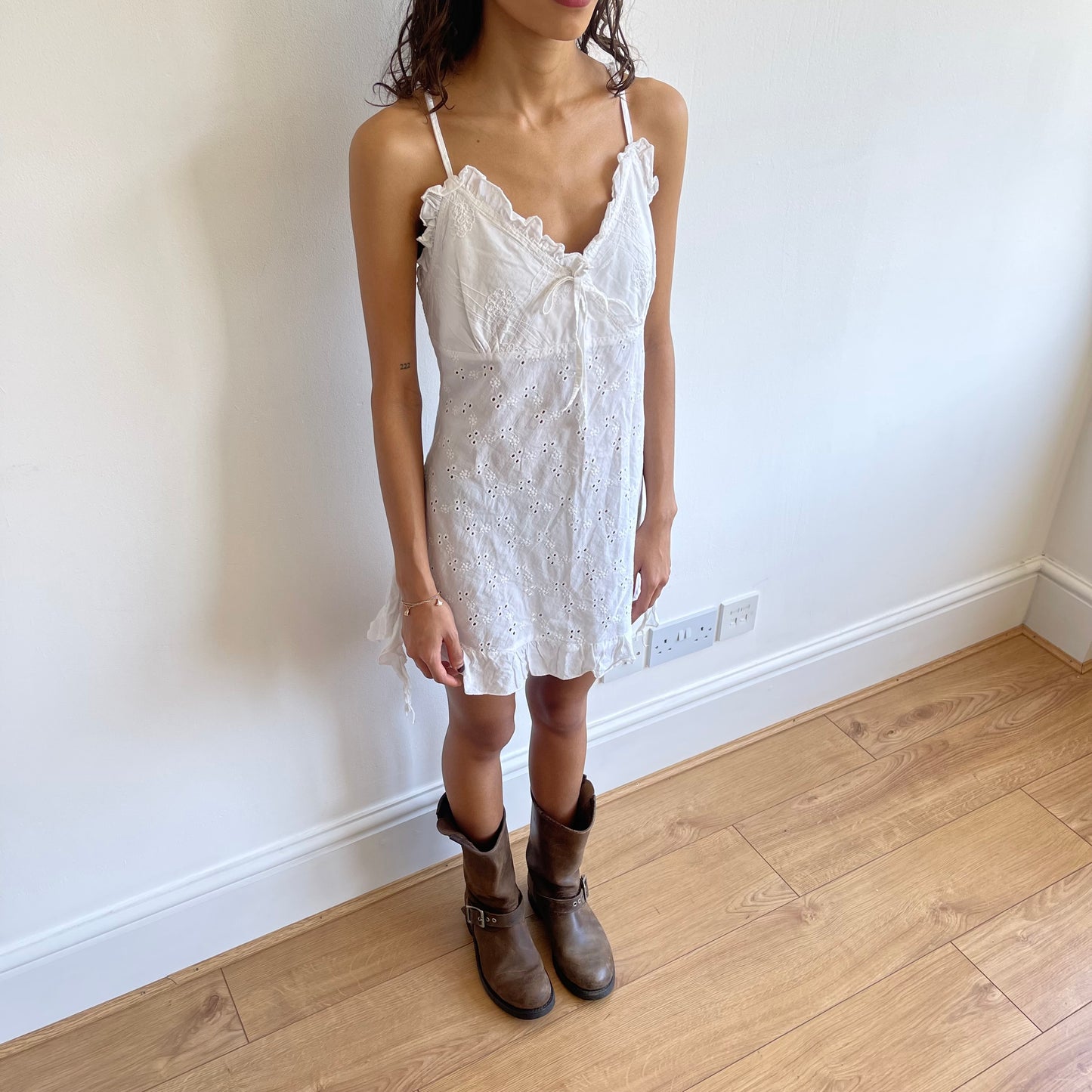 White broderie cami dress - Size S/M