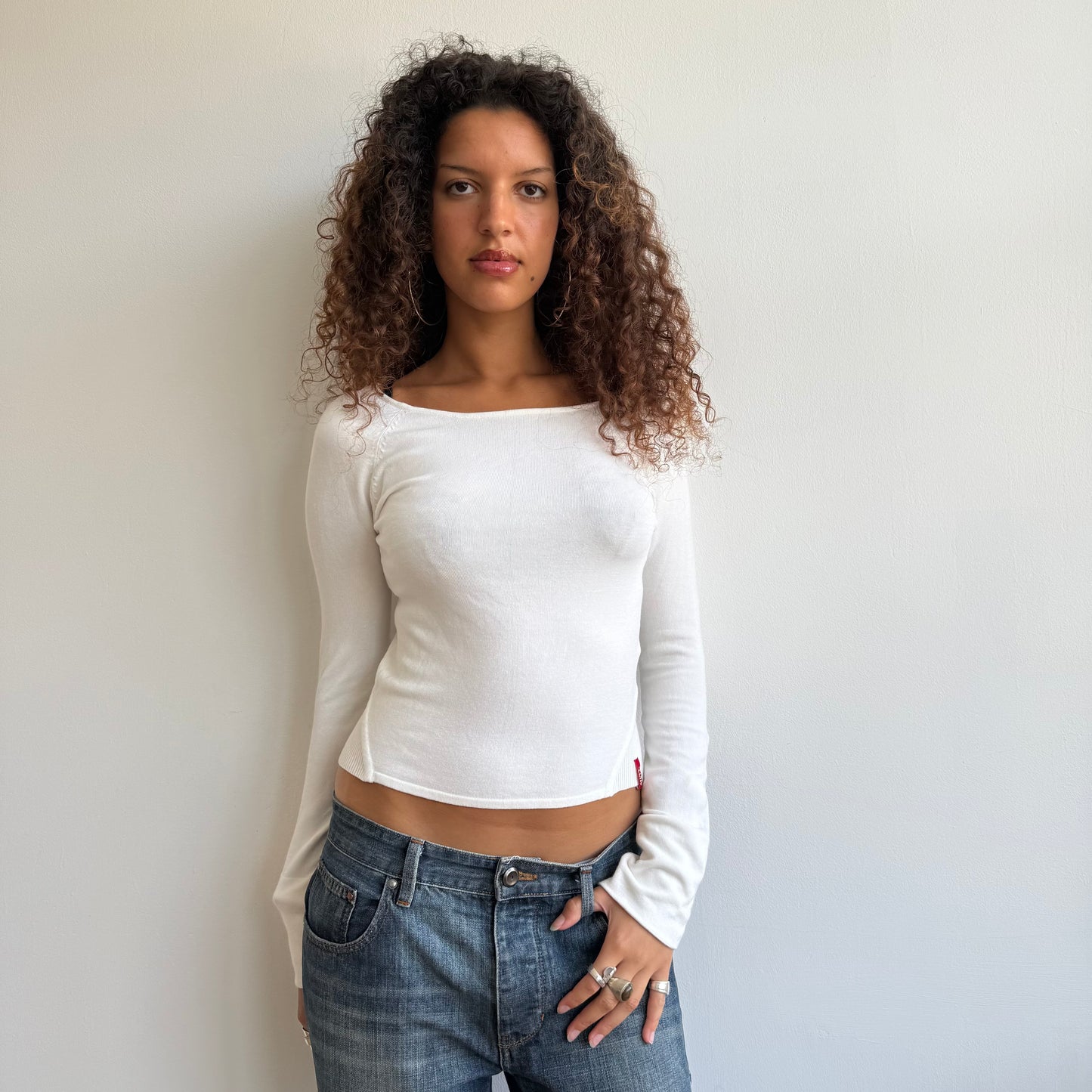 Miss Sixty white button knit -Size S
