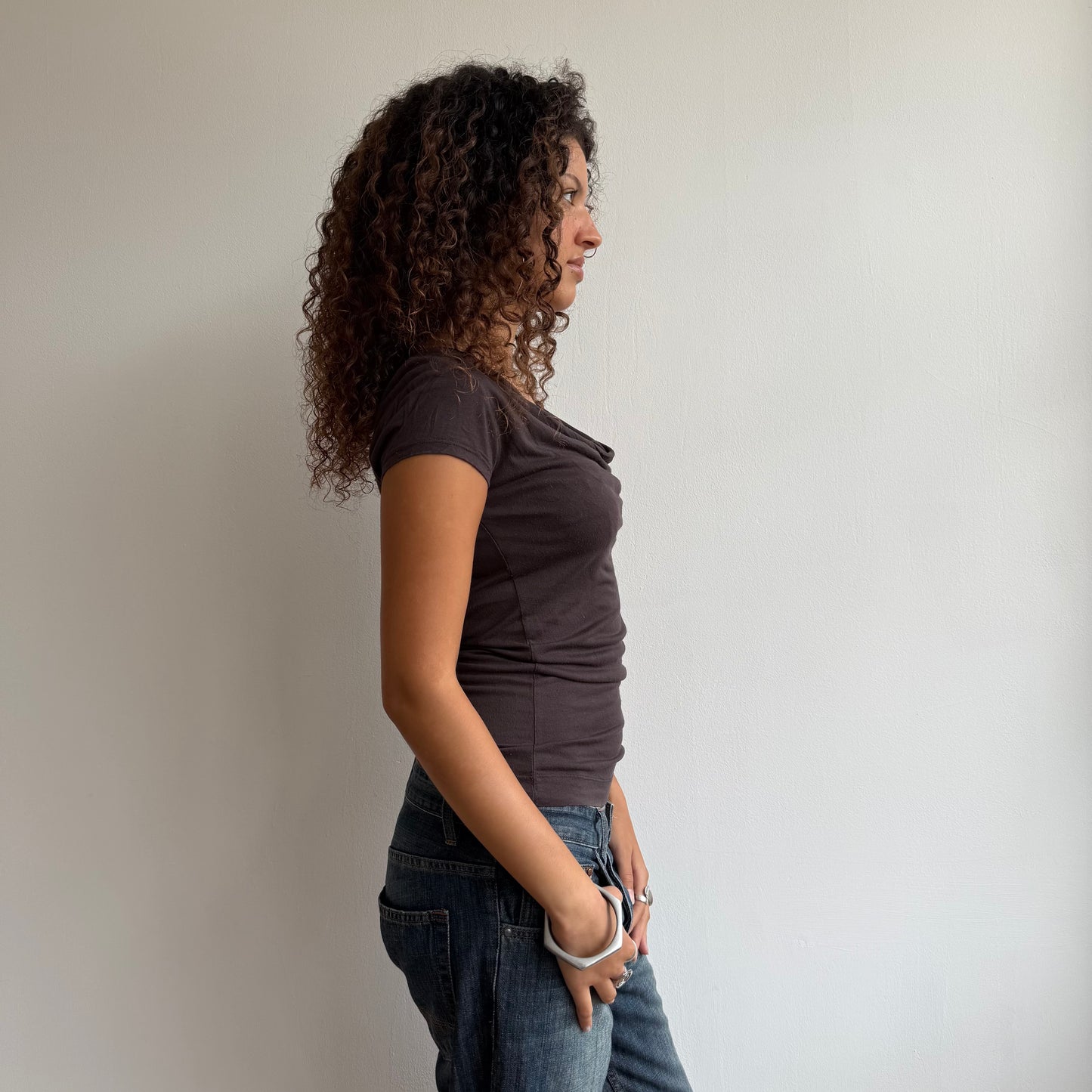 Brown slouchy tshirt - Size S