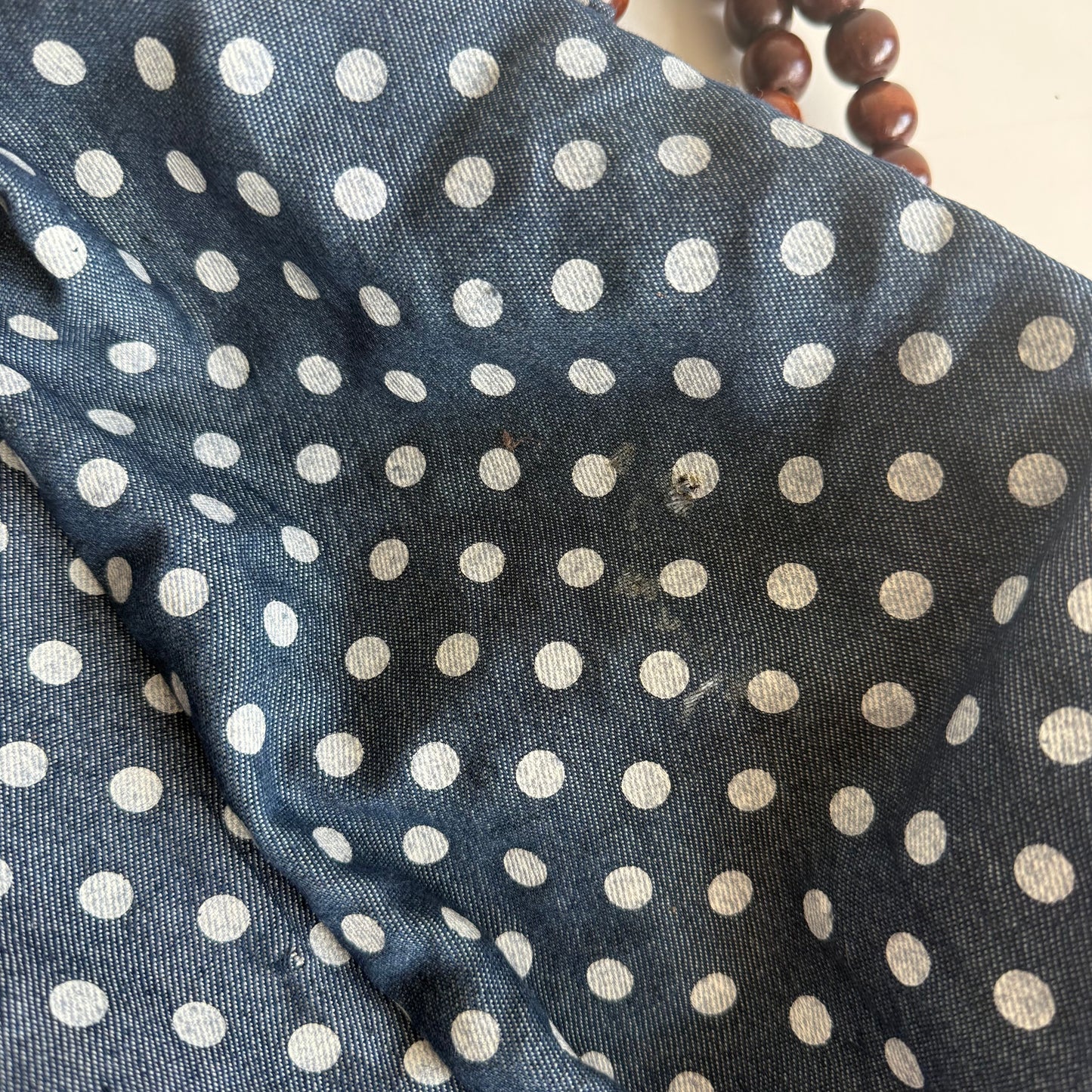 Blue polka dot beaded bag