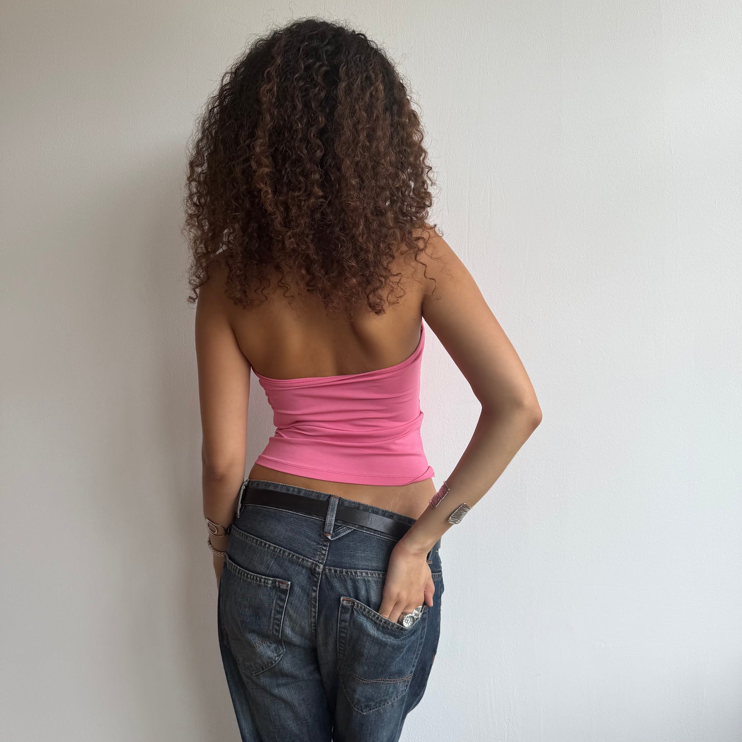 Pink wrap halter top - Size S