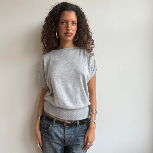 Light grey slouchy knit jumper - Size S