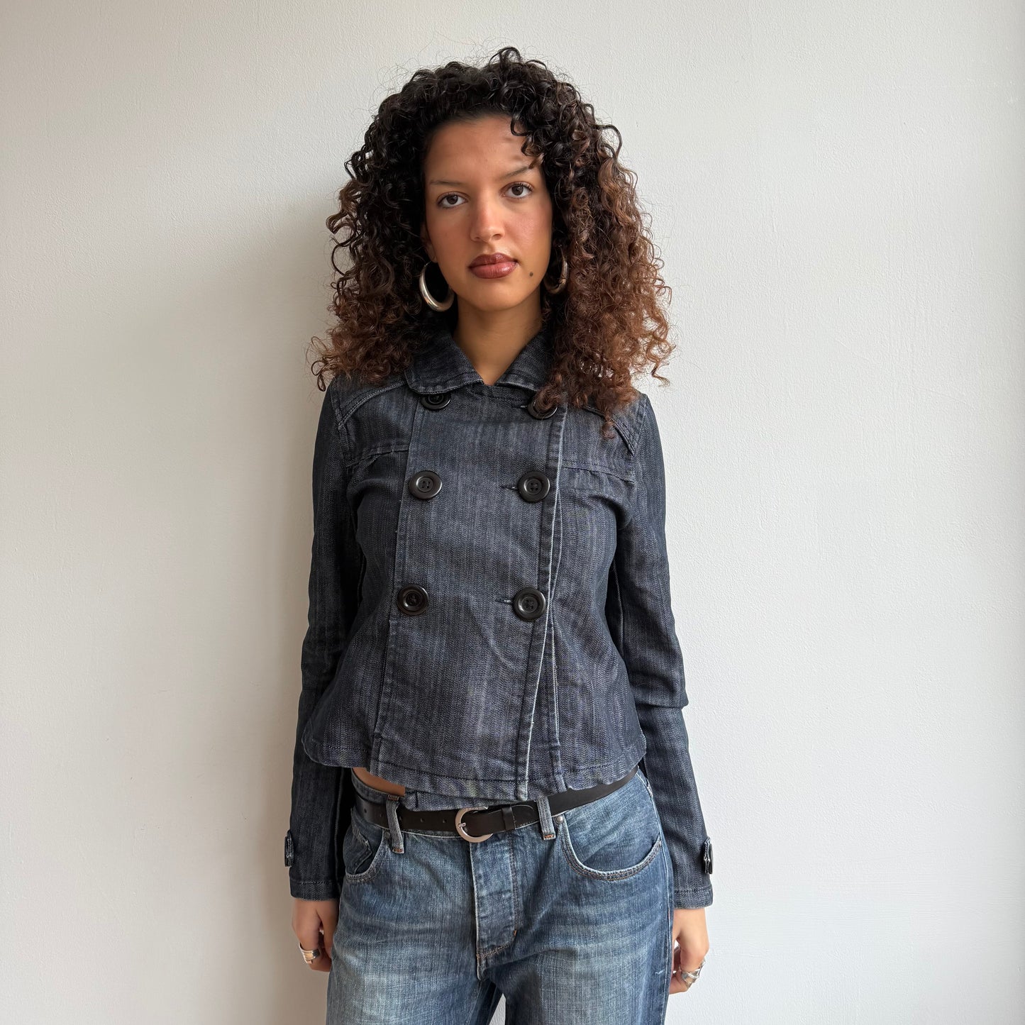 Denim long sleeve peacoat - Size S