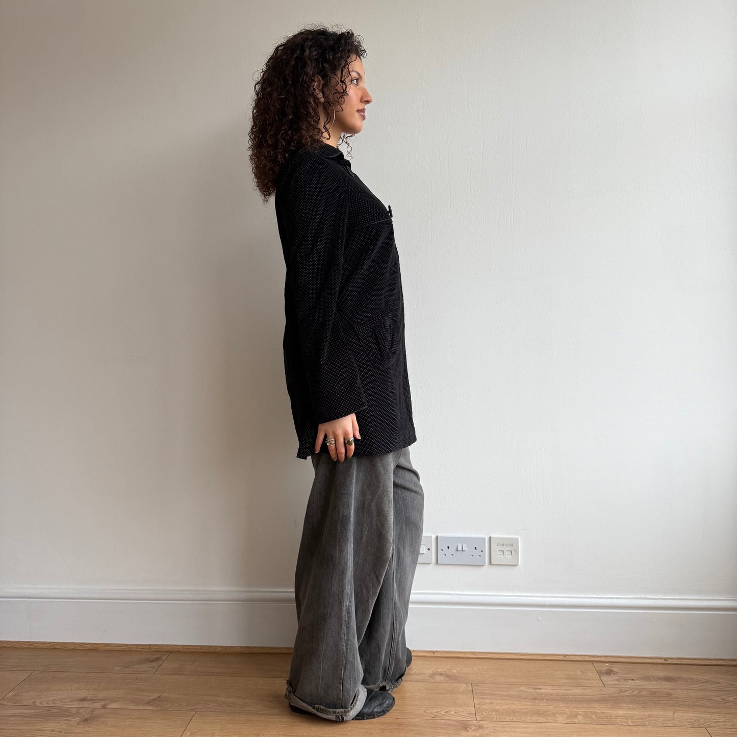 Polka dot peacoat - Size M