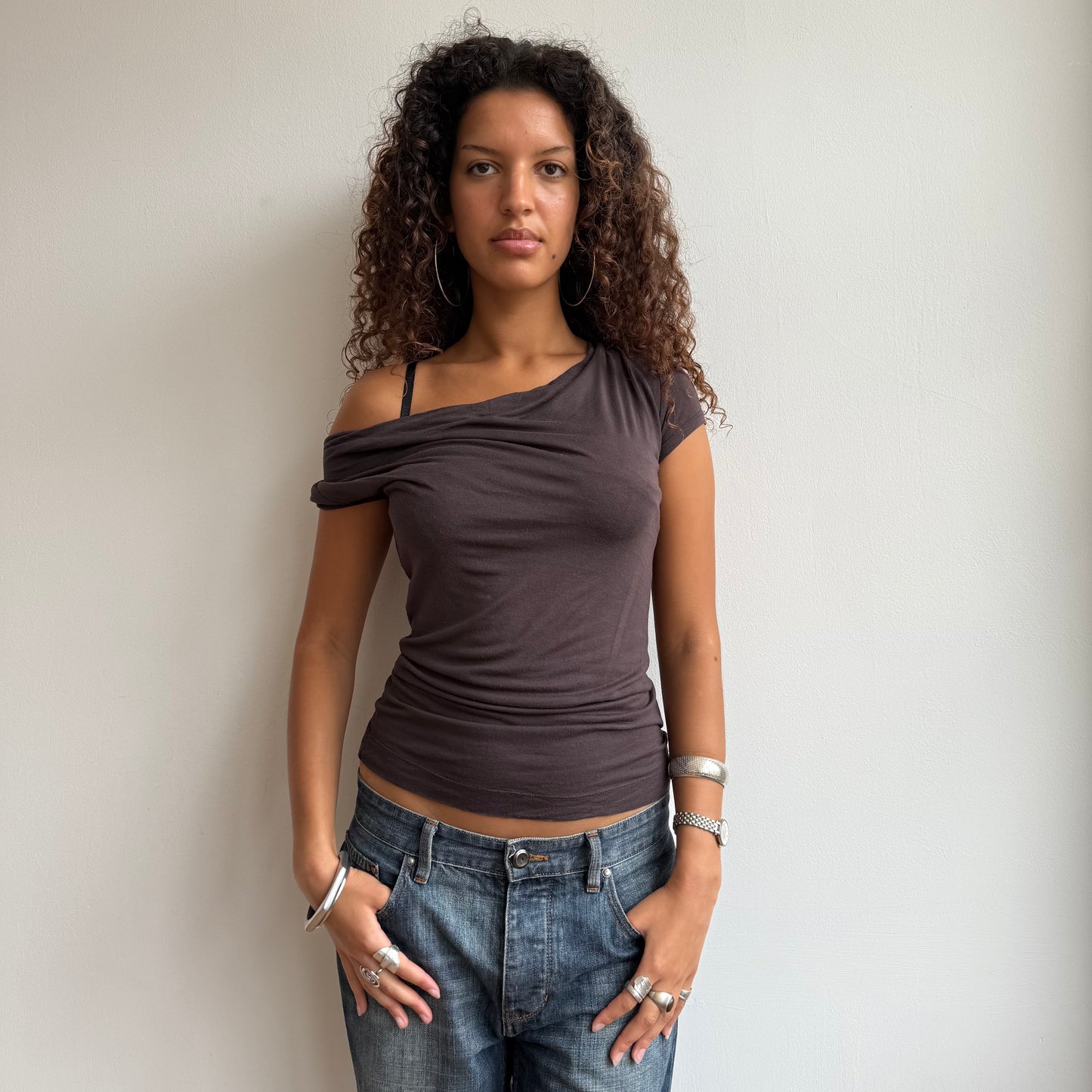 Brown slouchy tshirt - Size S