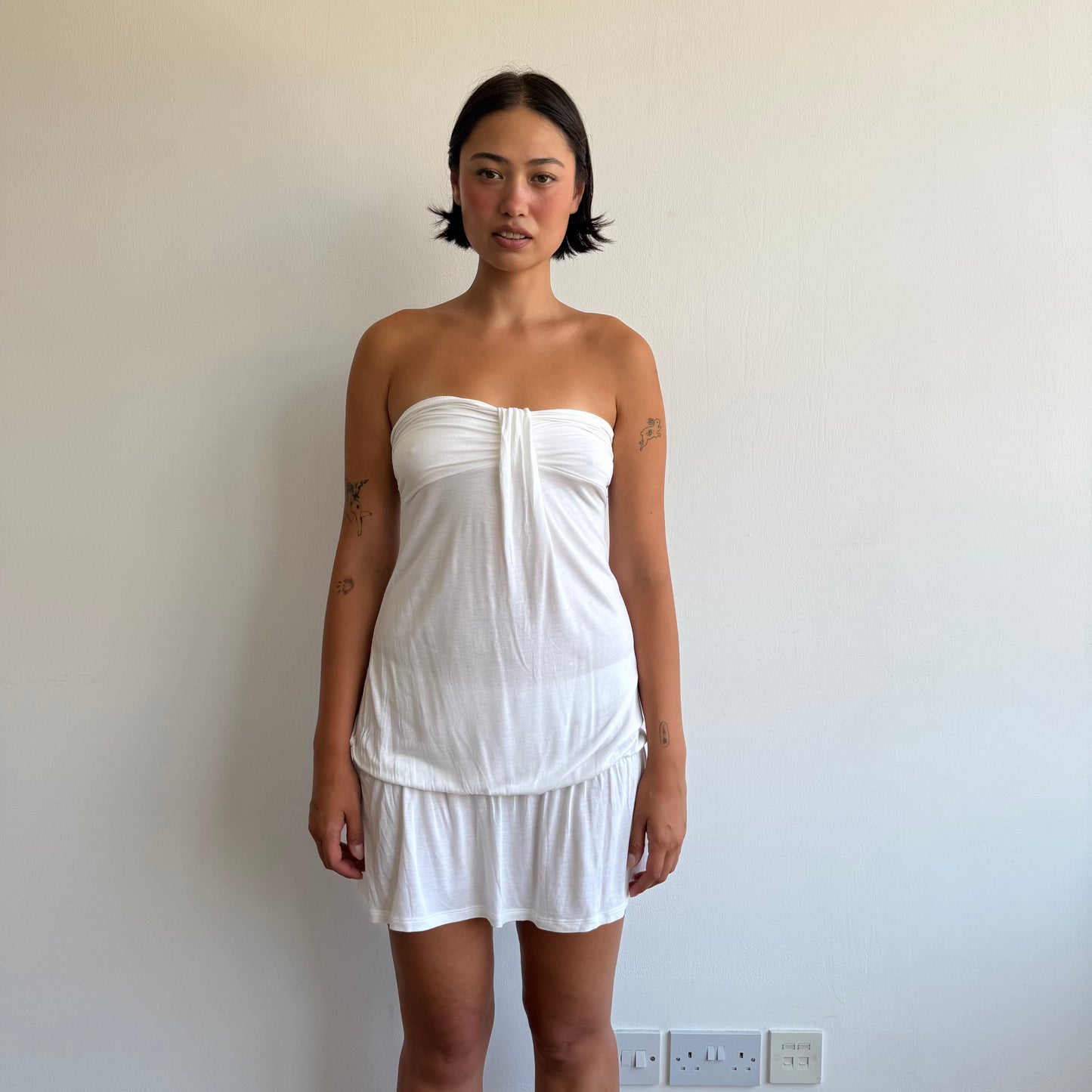 White bandeau bubble dress - Size S