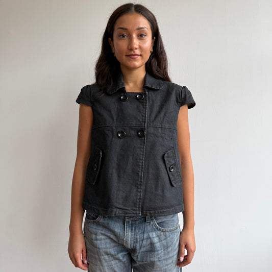 Dark wash denim peacoat - Size M