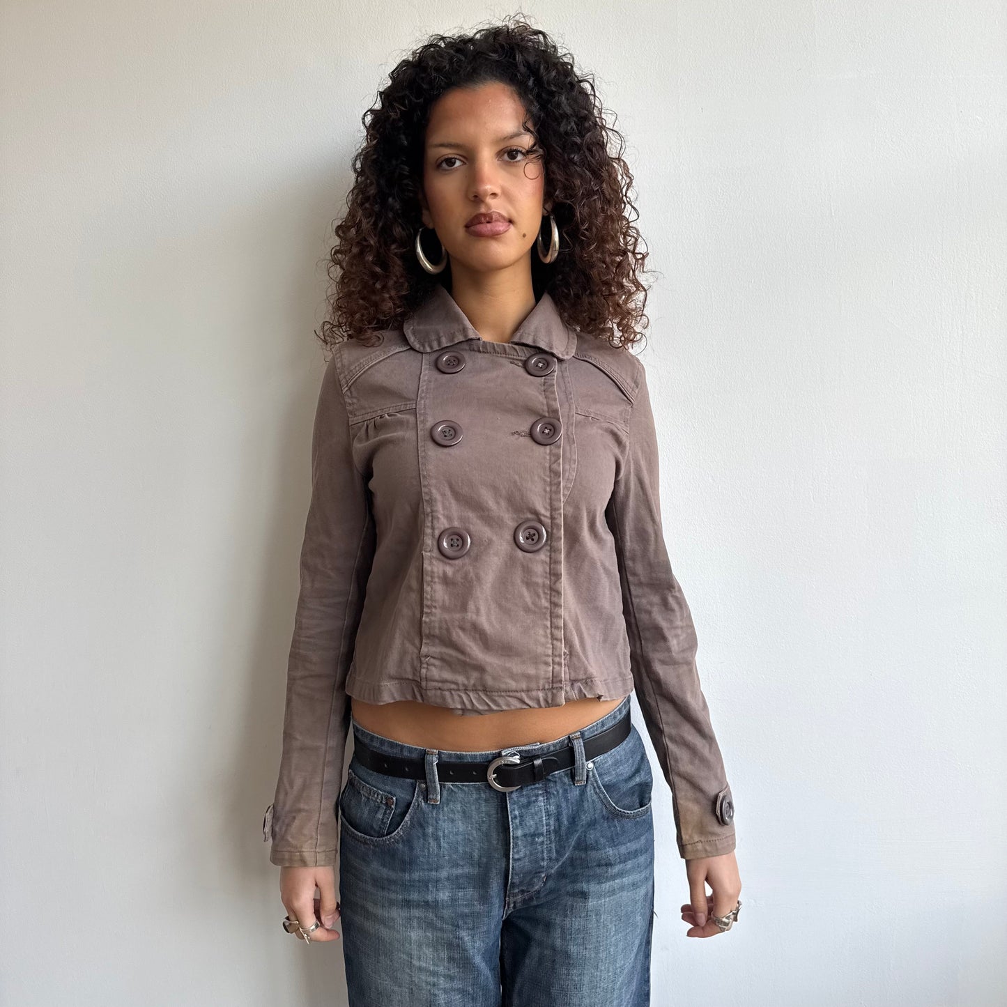 Brown double breasted peacoat - Size M