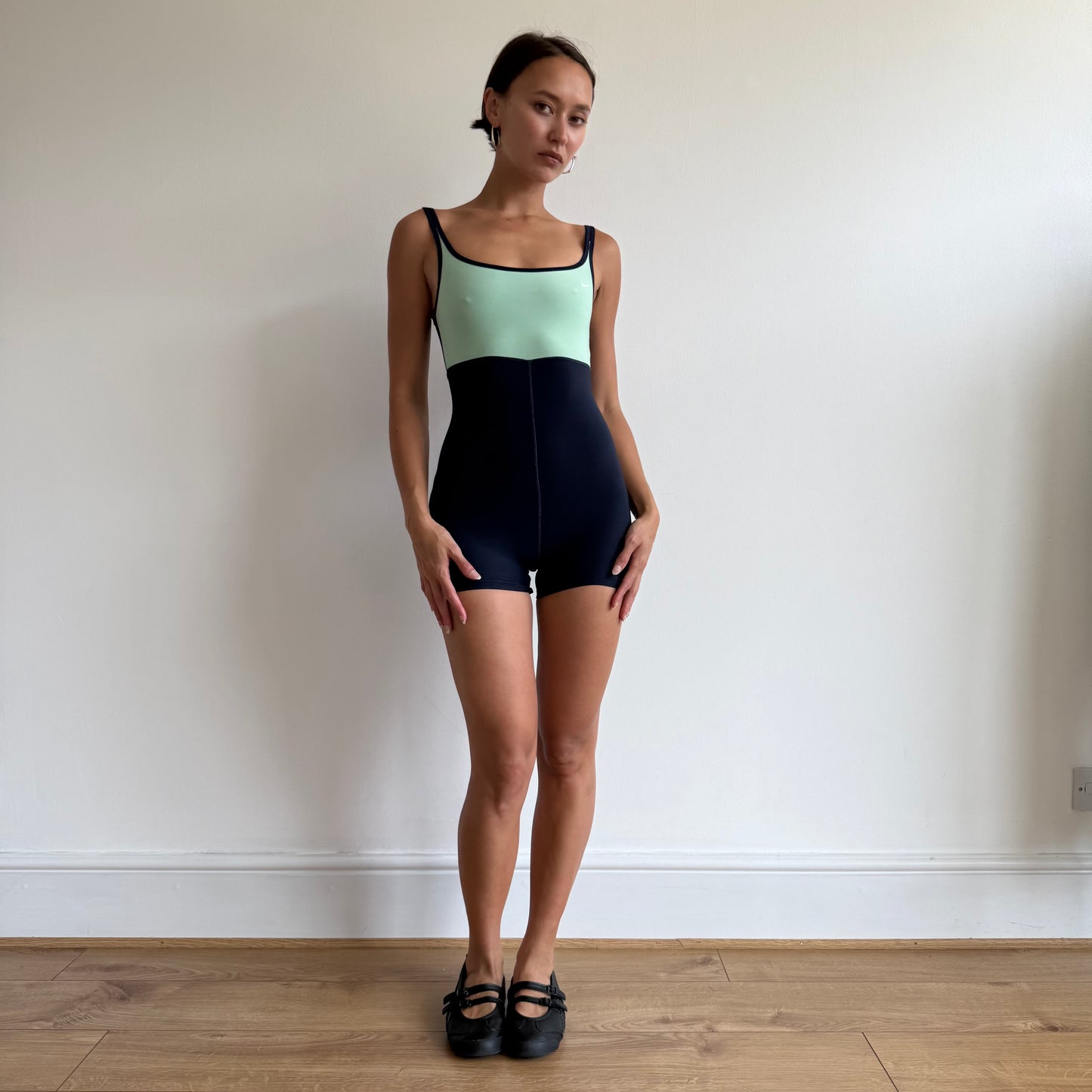 Mint + Navy Nike leotard - Size XXS-XS