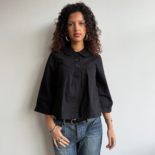 Black 3/4 sleeve peacoat - Size S