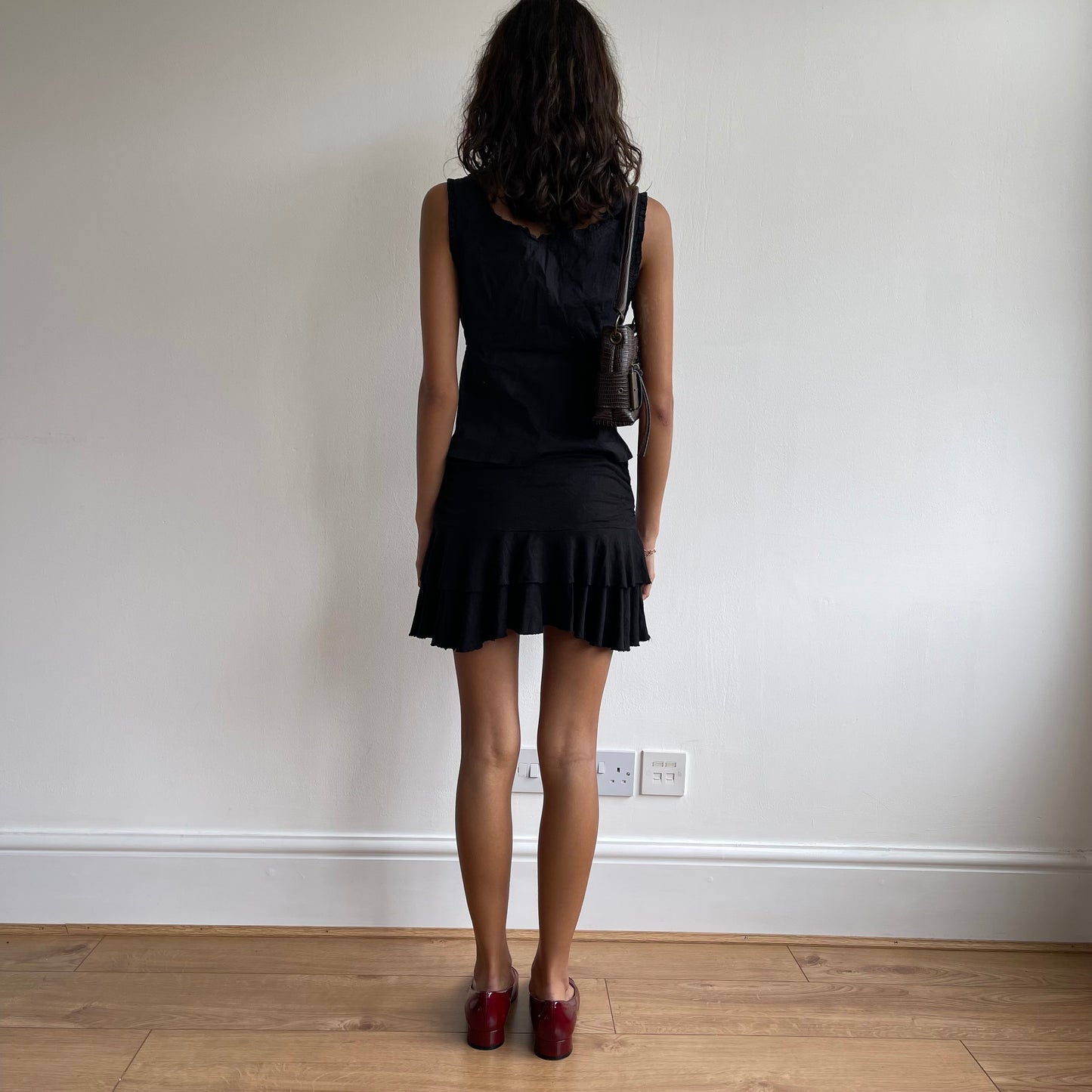 Black milkmaid top - Size S