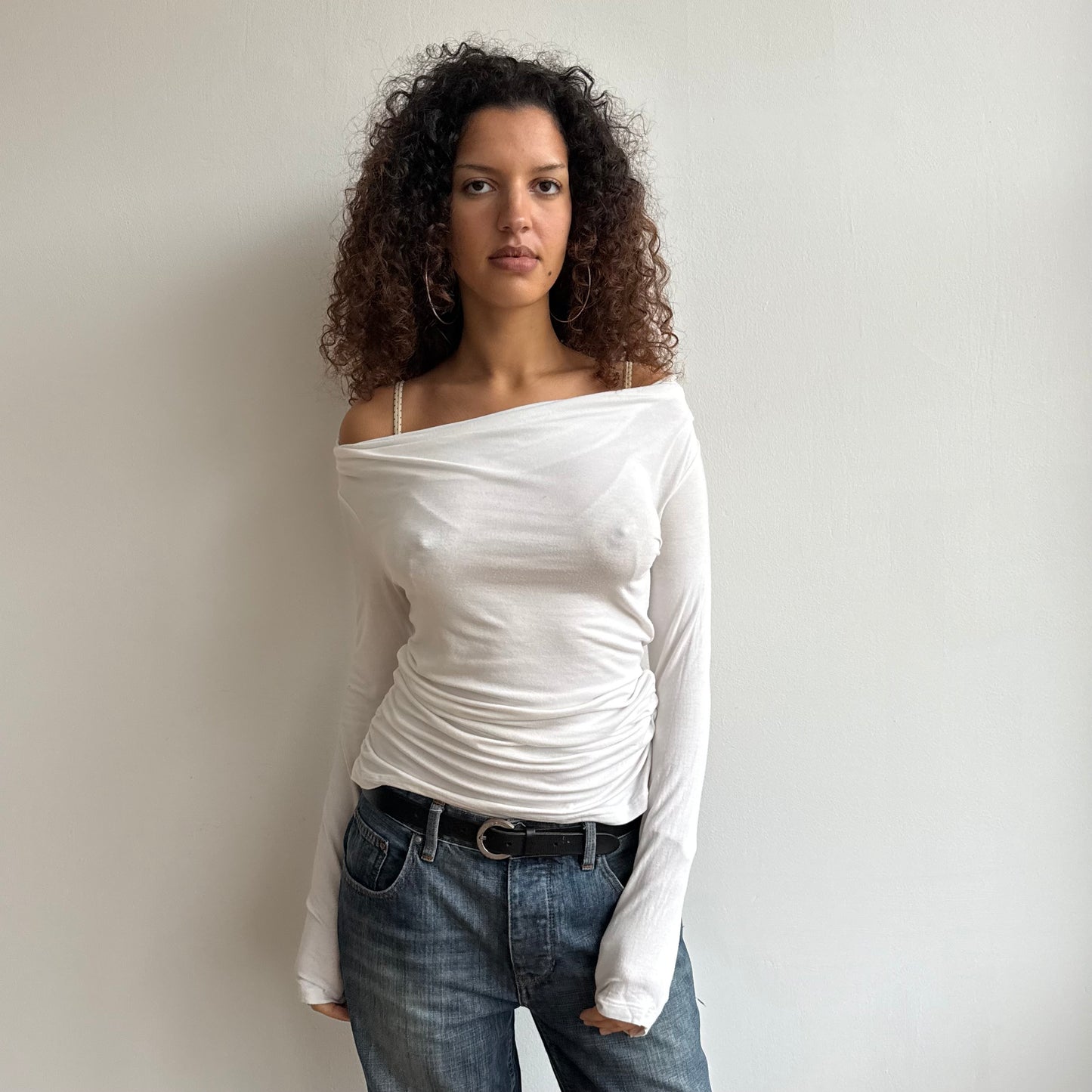 White slouchy cowl top - Size M