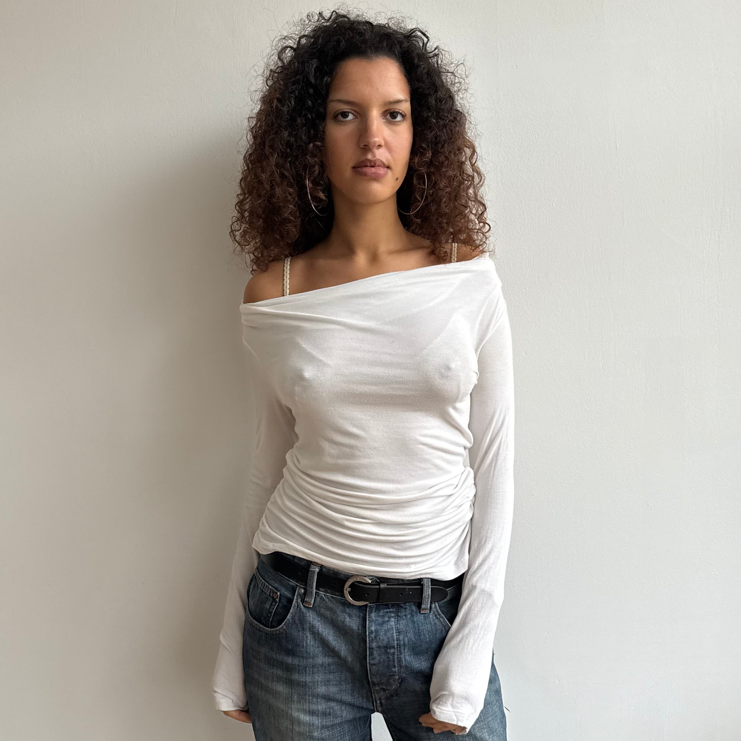 White slouchy cowl top - Size M