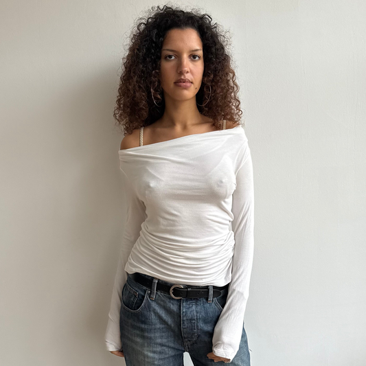 White slouchy cowl top - Size M