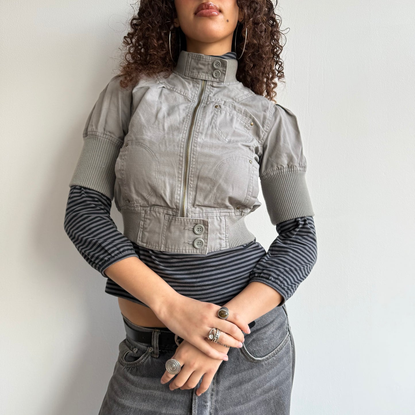 Short sleeve cargo jacket - Size XS