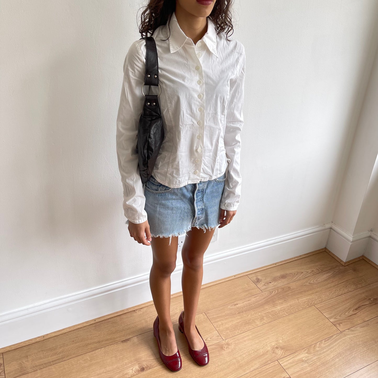 White ruched shirt - Size S