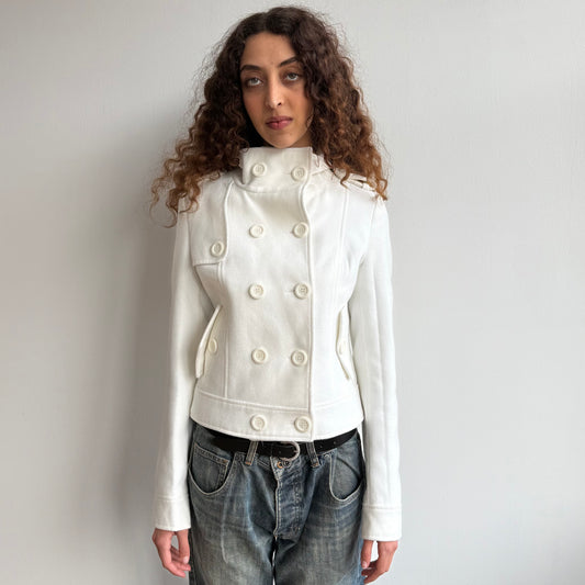 White double breasted peacoat - Size S