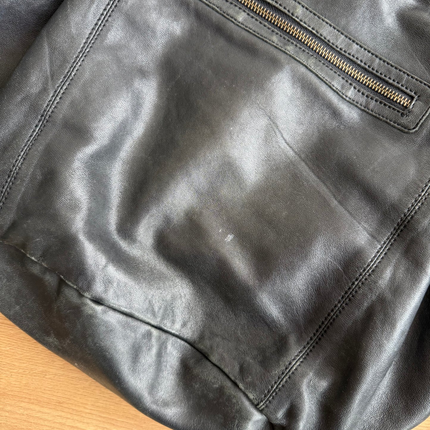 Black leather buckle bag - One Size
