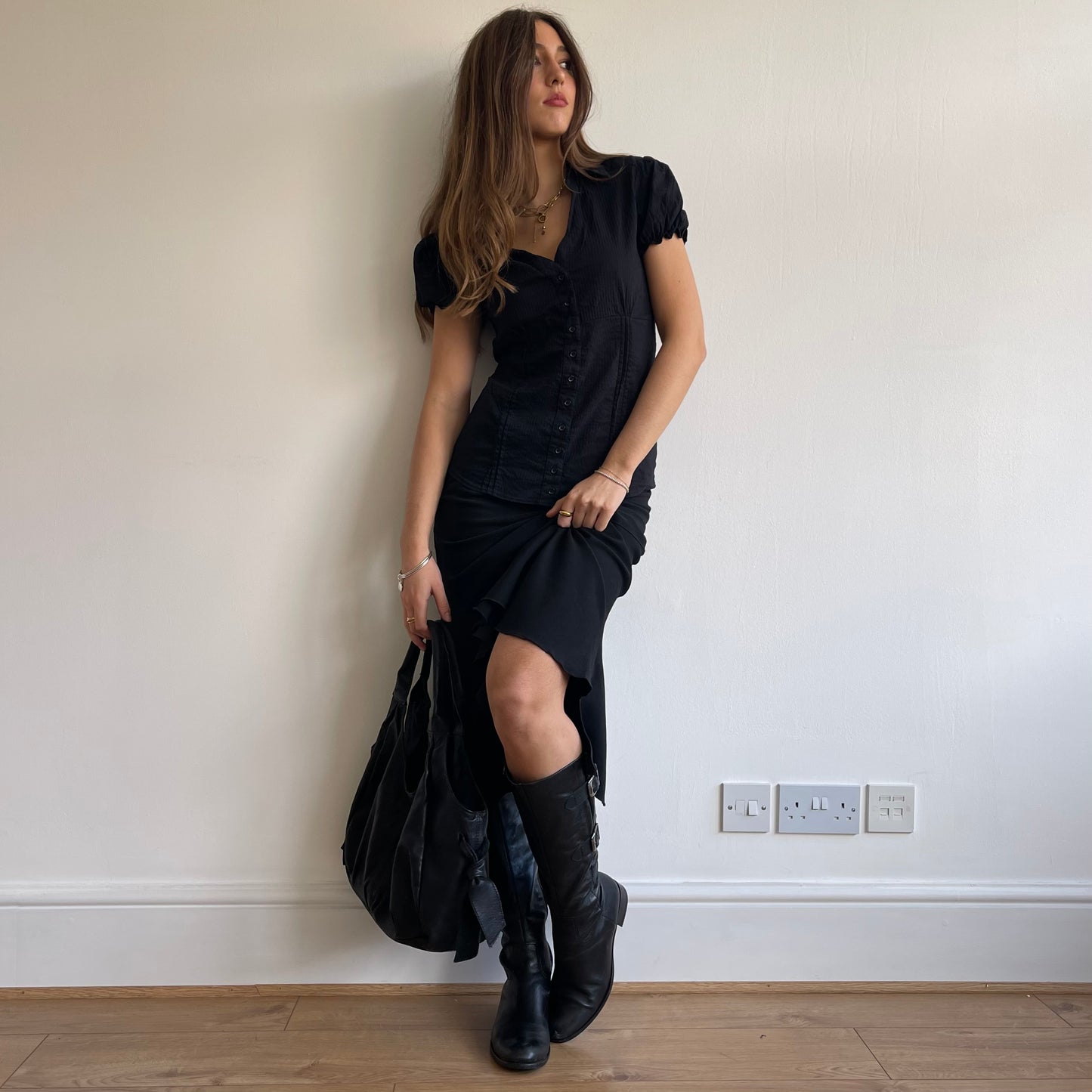 Short sleeve black shirt - Size S/M