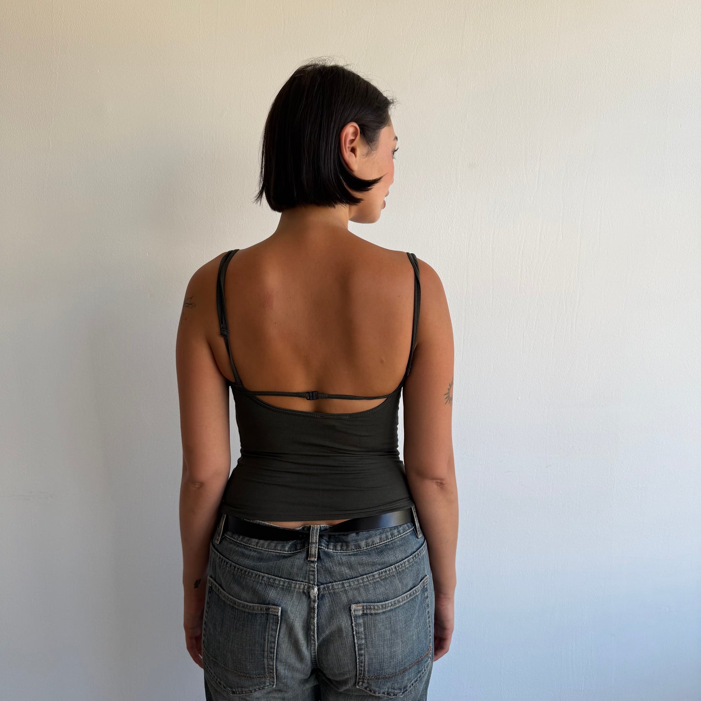 Khaki backless cami top - Size XS