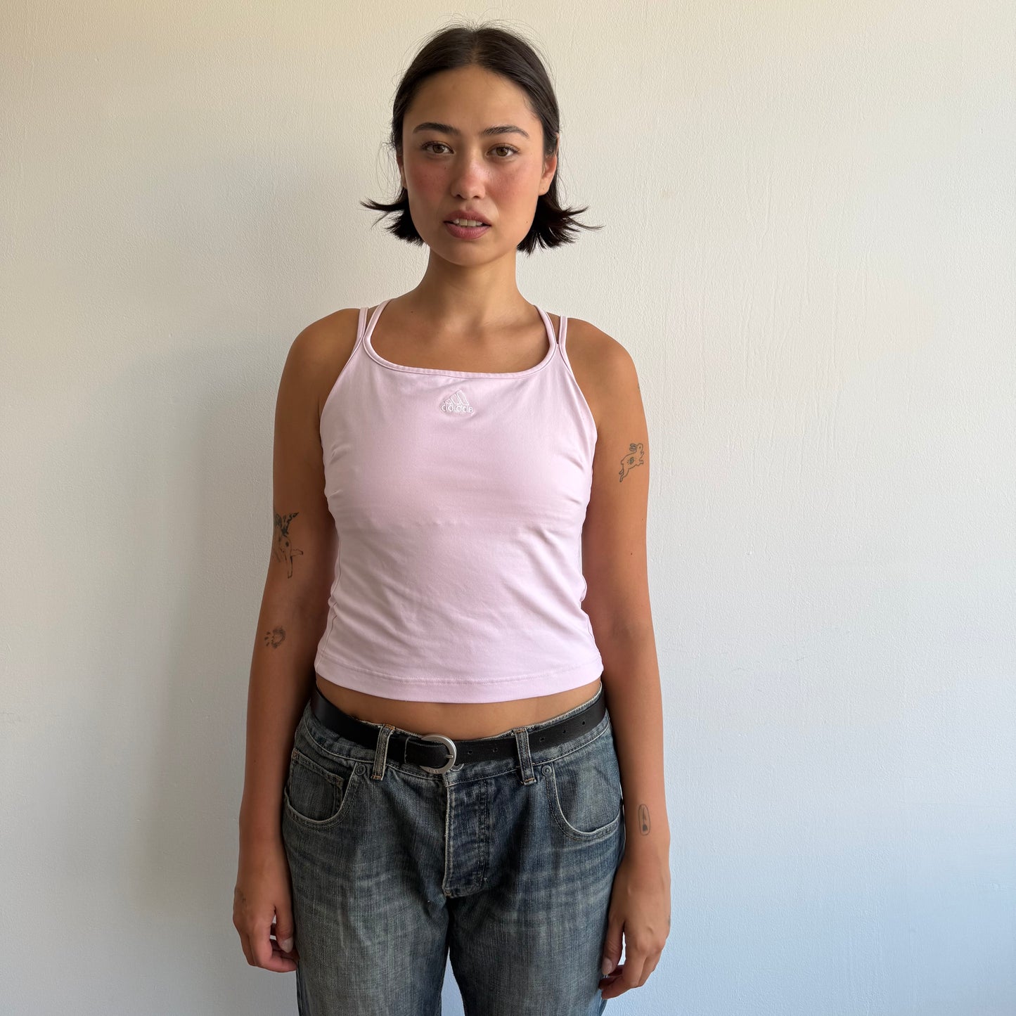 Pink Adidas racer back top - Size S
