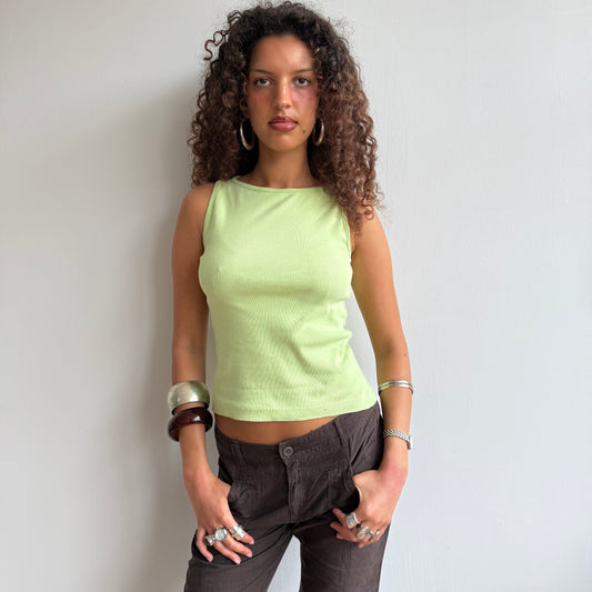 Green boatneck top - Size S
