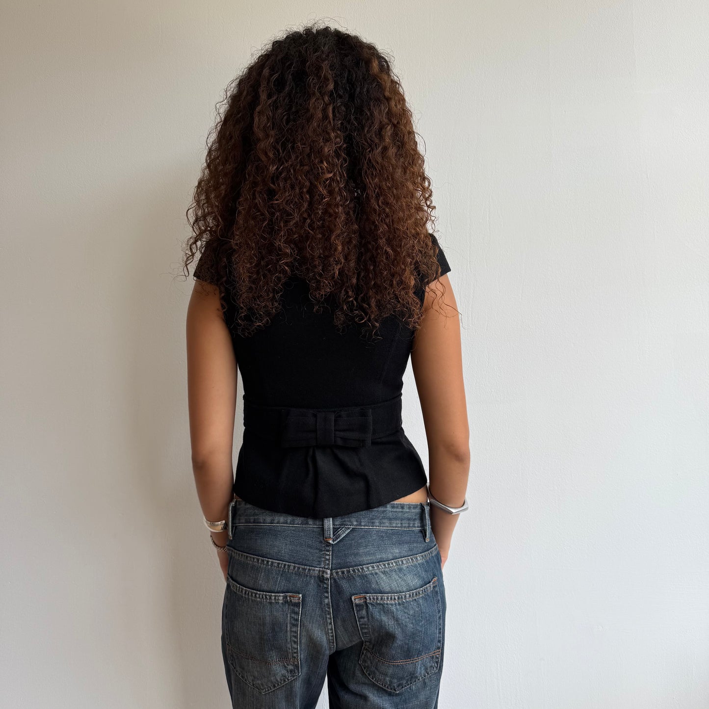 Black short sleeve peacoat - Size XS