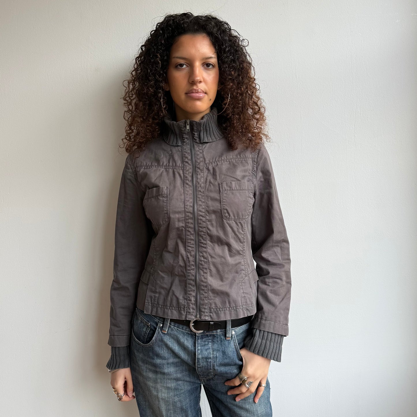 Charcoal grey cargo jacket - Size M