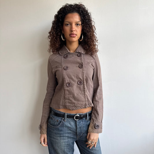 Brown double breasted peacoat - Size M