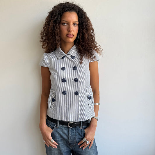Striped short sleeve peacoat - Size S