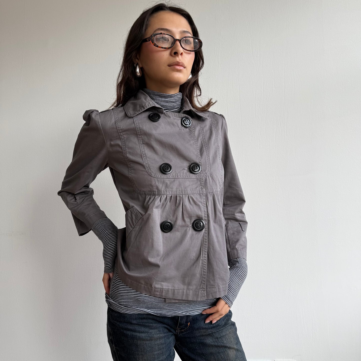 Taupe peacoat - Size S