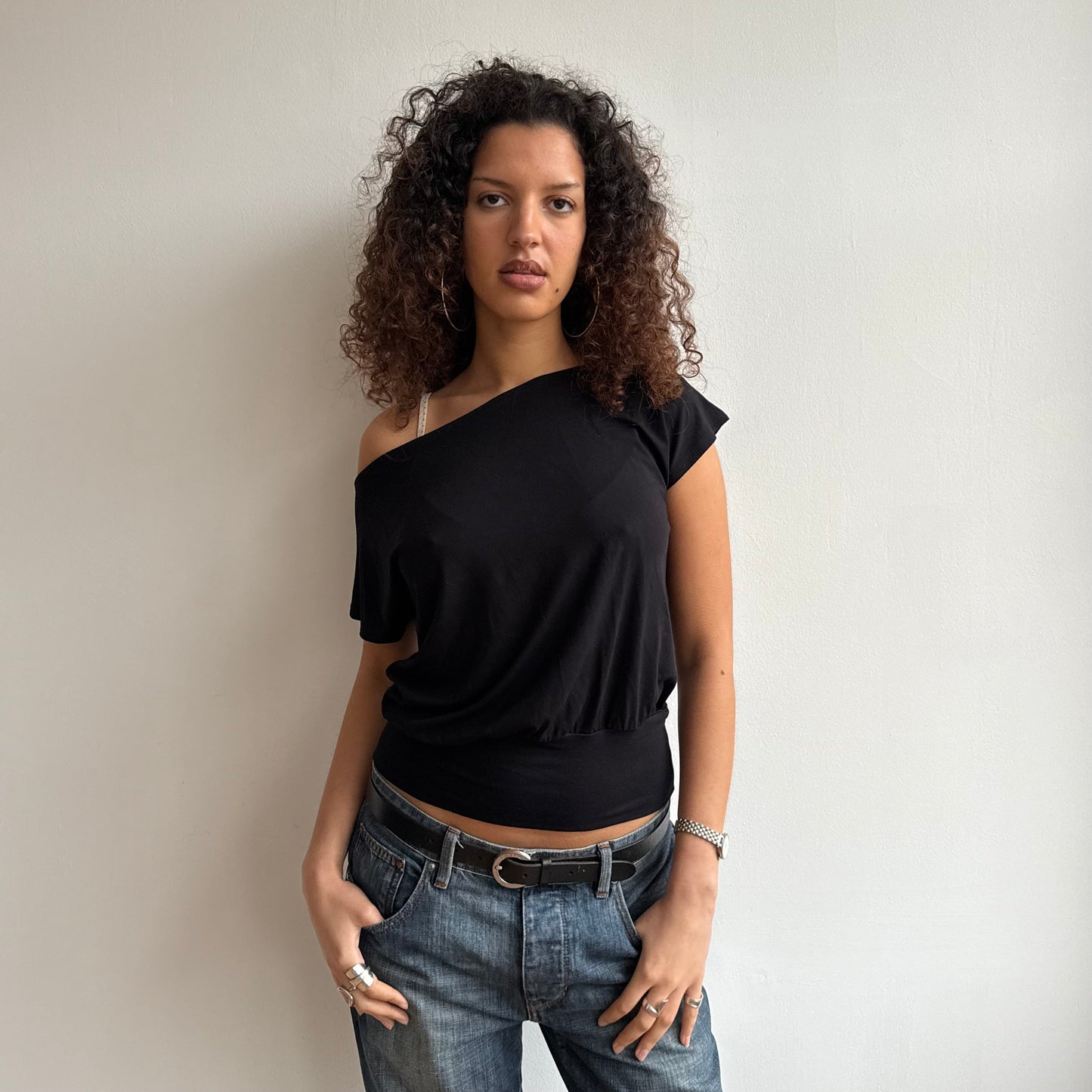 Black slouchy t-shirt - Size S/M