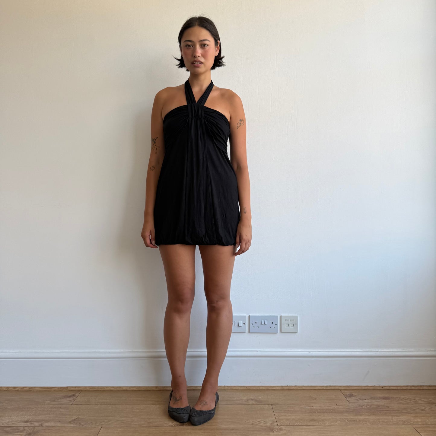 Black bandeau halter dress - Size XS/S