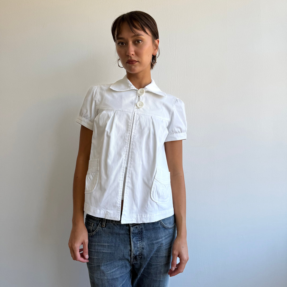 White short sleeve peacoat - Size M