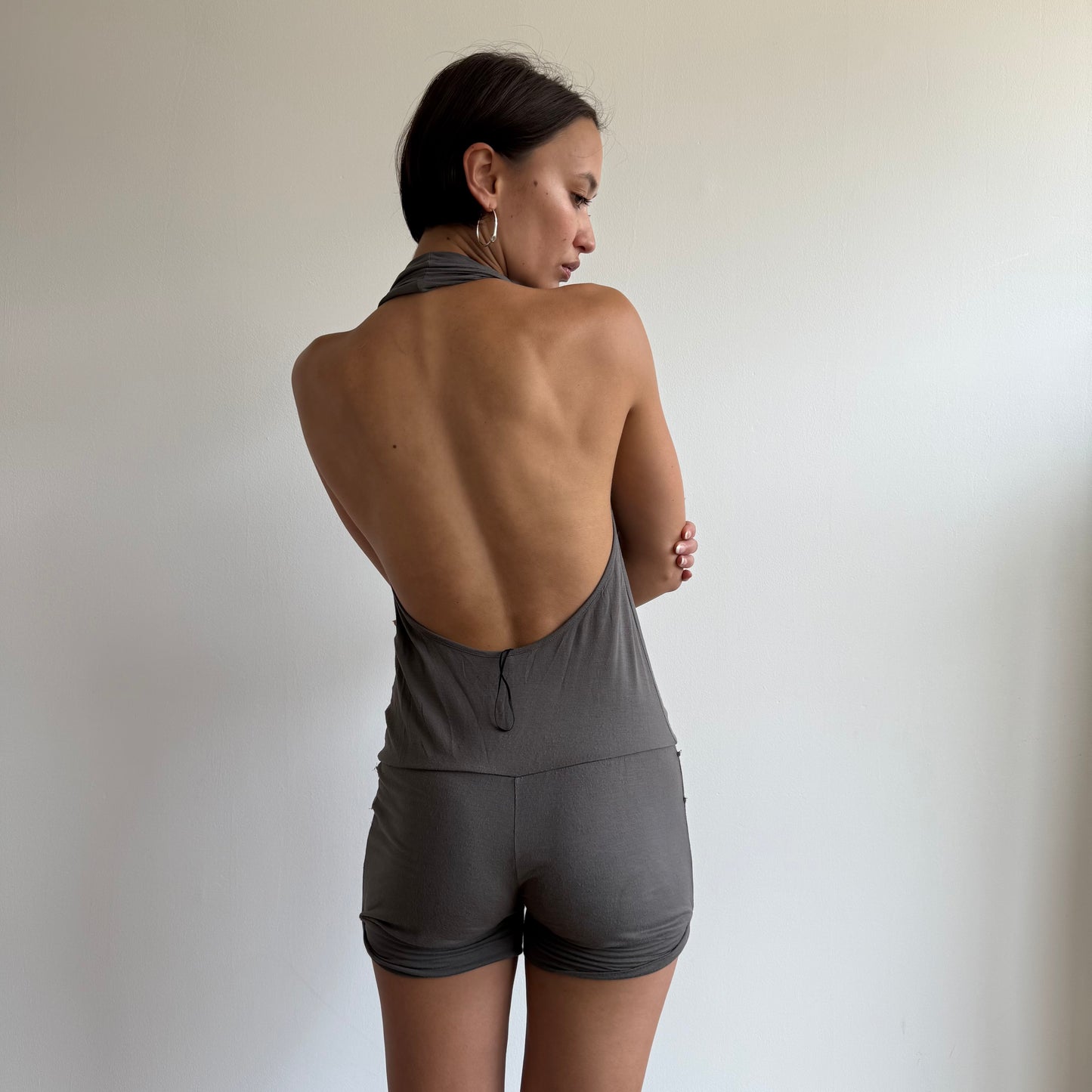 Taupe halterneck romper - Size XS-S