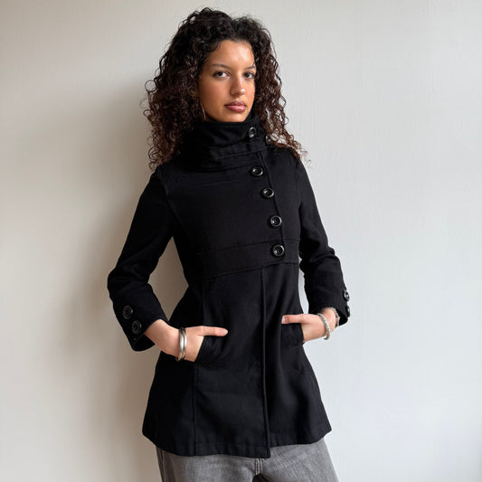 Black button trench - Size XS