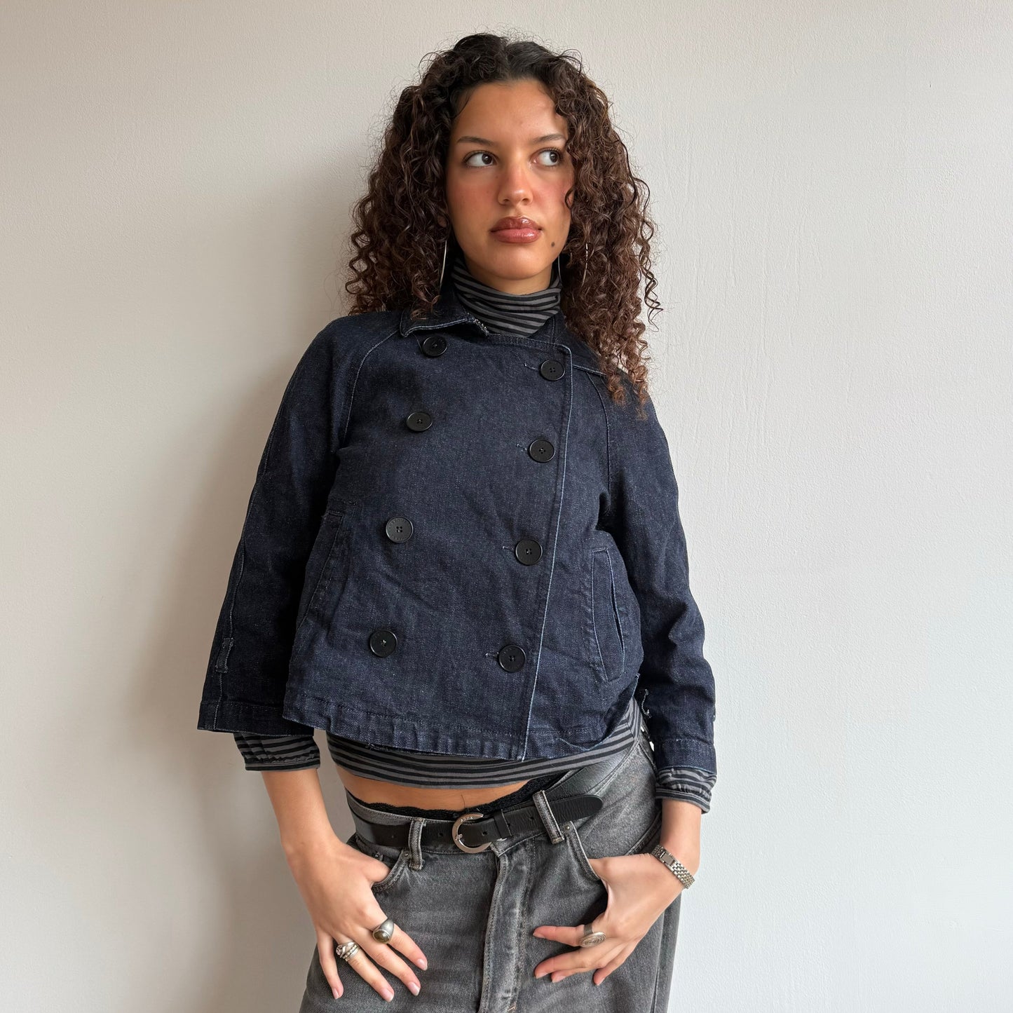 Dark denim peacoat - Size S