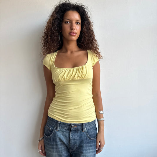 Yellow keyhole top - Size S