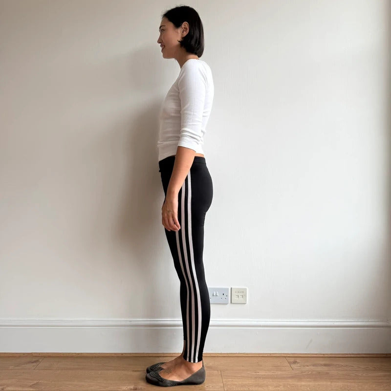 Black Adidas side stripe leggings - Size S