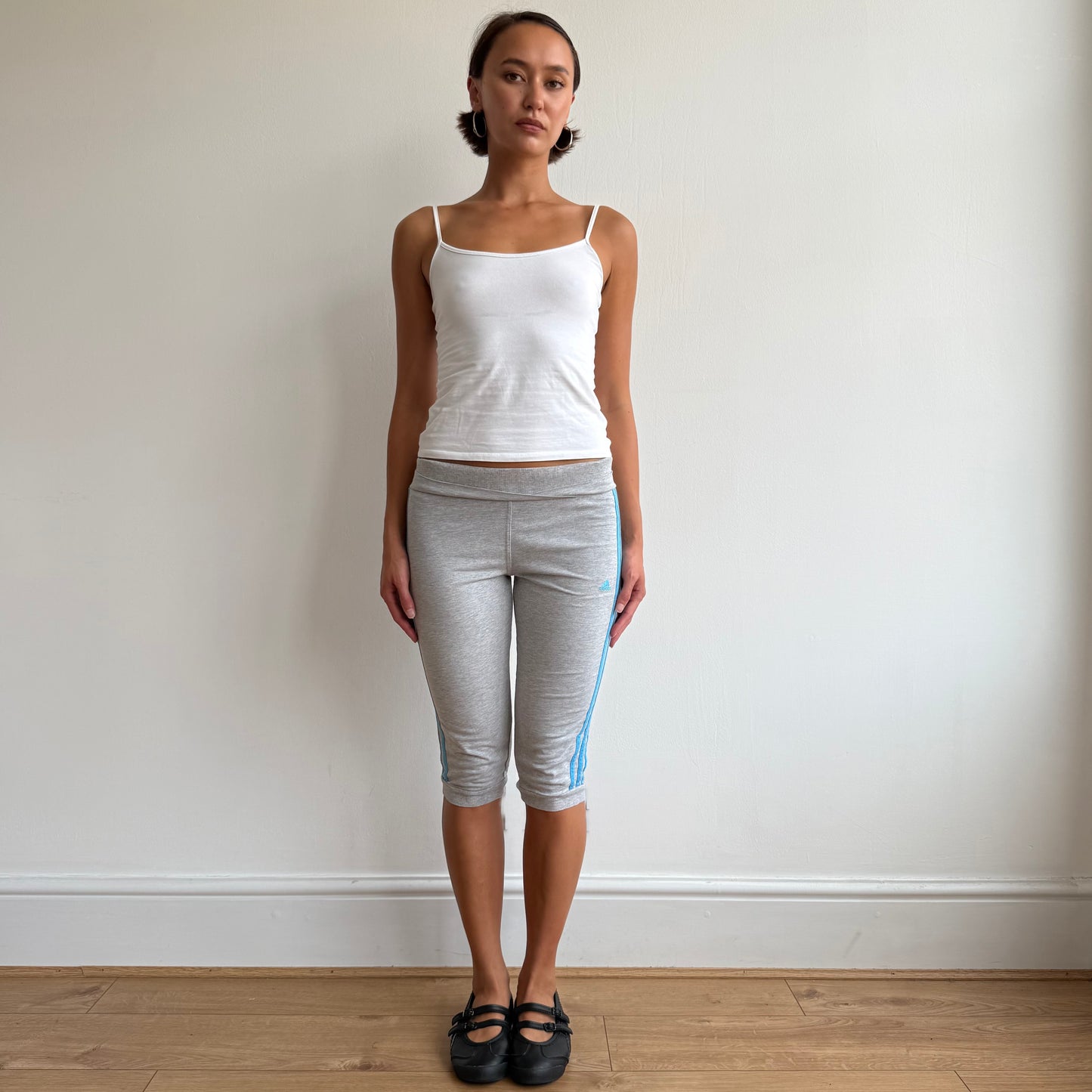 Grey + blue Adidas capris - Size S