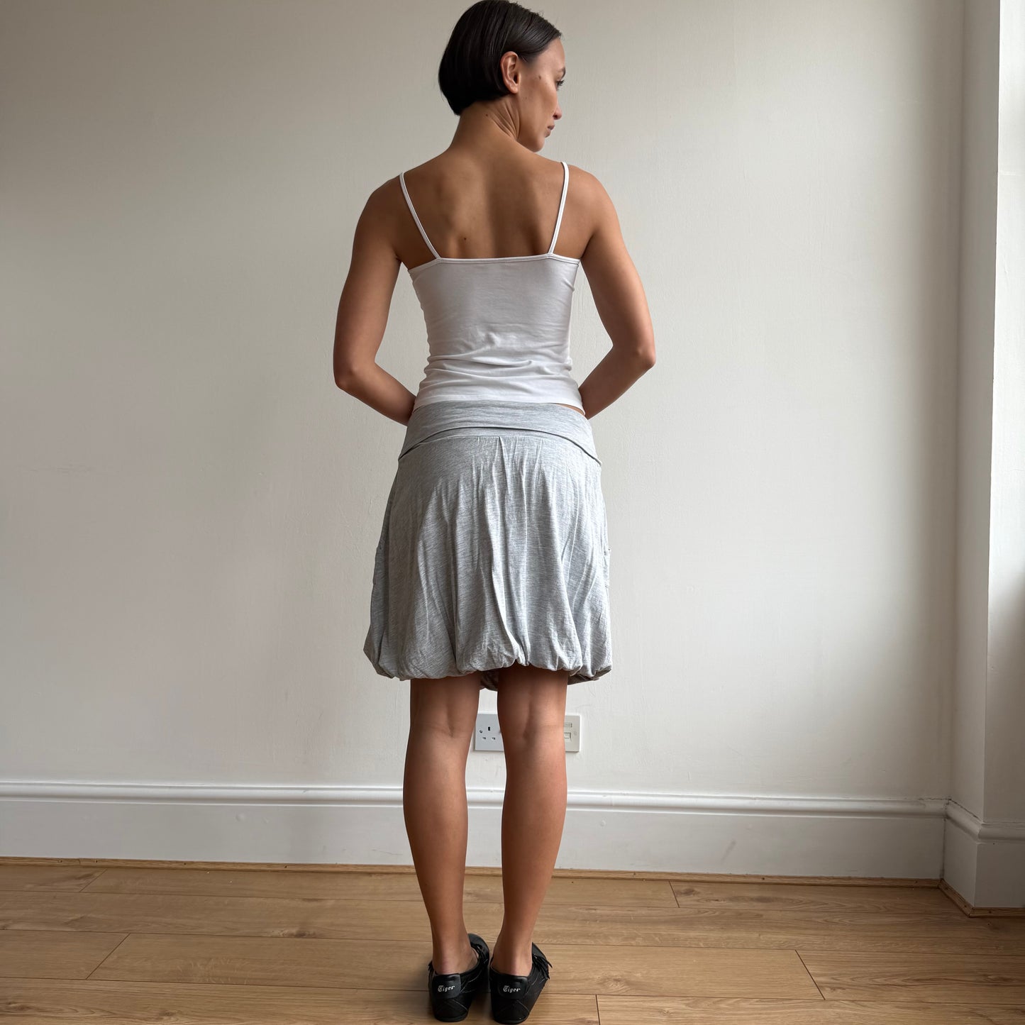 Grey midi bubble skirt - Size S