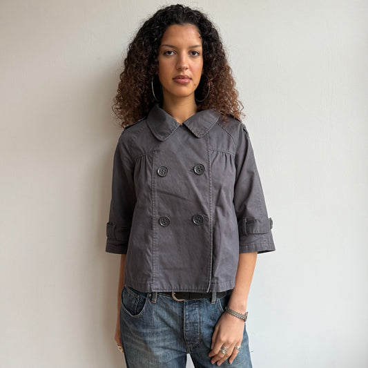 Charcoal grey 3/4 sleeve peacoat - Size M